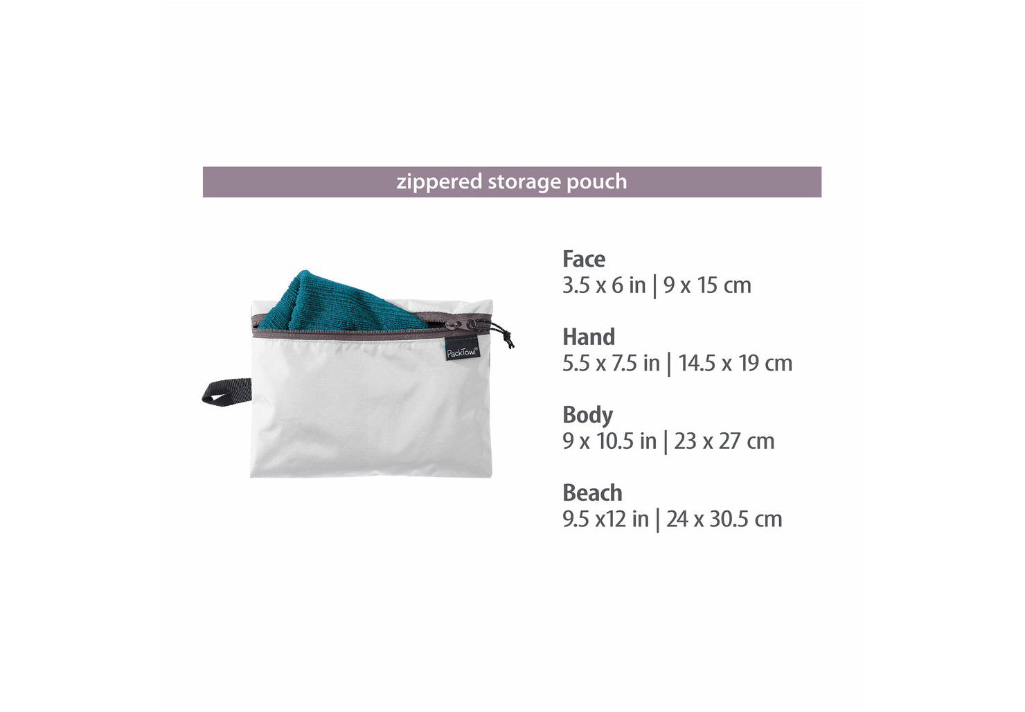 Serviette De Voyage PackTowl Microfibre 36" X 19" - Bleu, Ultra-légère, Absorbante, Occasion Comme Neuve