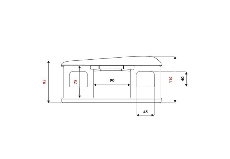 Tente de toit Autohome Maggiolina Airlander Plus Small Blackstorm