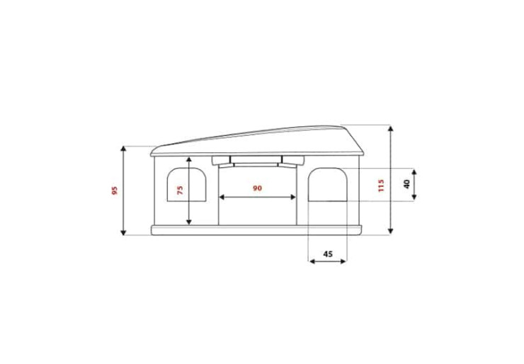 Tente de toit Autohome Maggiolina Grand tour 360° Small Carbone