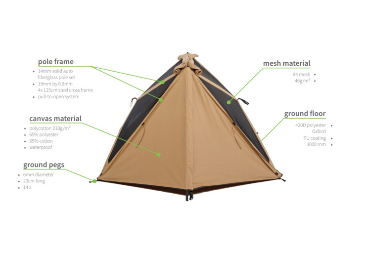 Tente Canvascamp Apex 500