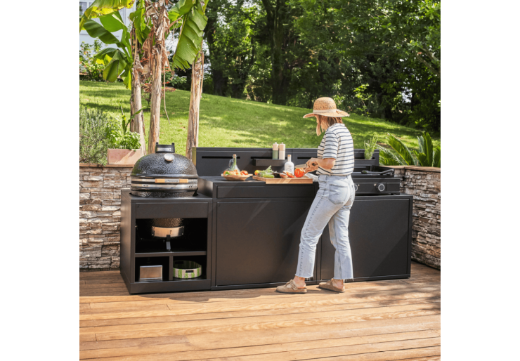 Support Kamado Comptoir Bar Acier Noir Forge Adour