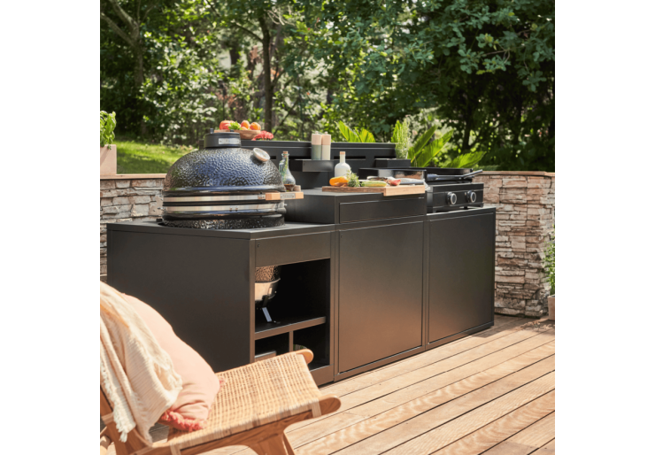 Support Kamado Comptoir Bar Acier Noir Forge Adour