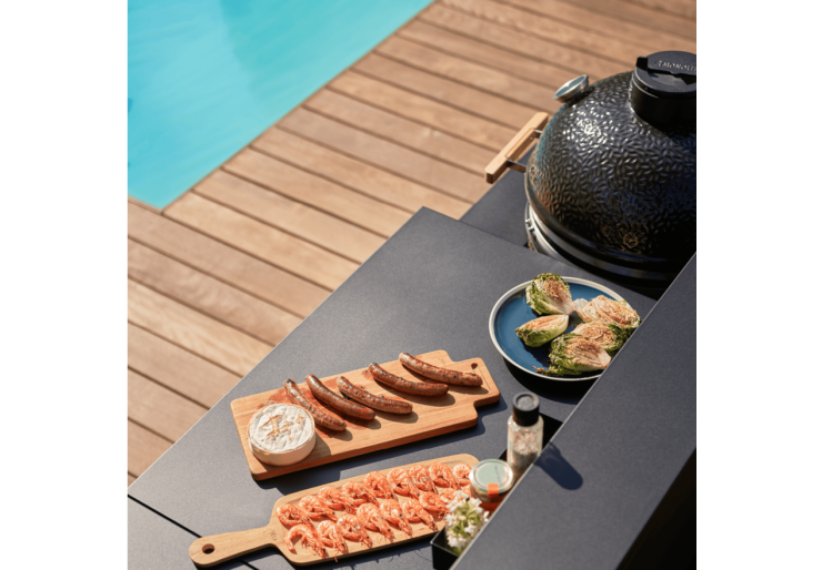 Support Kamado Comptoir Bar Acier Noir Forge Adour