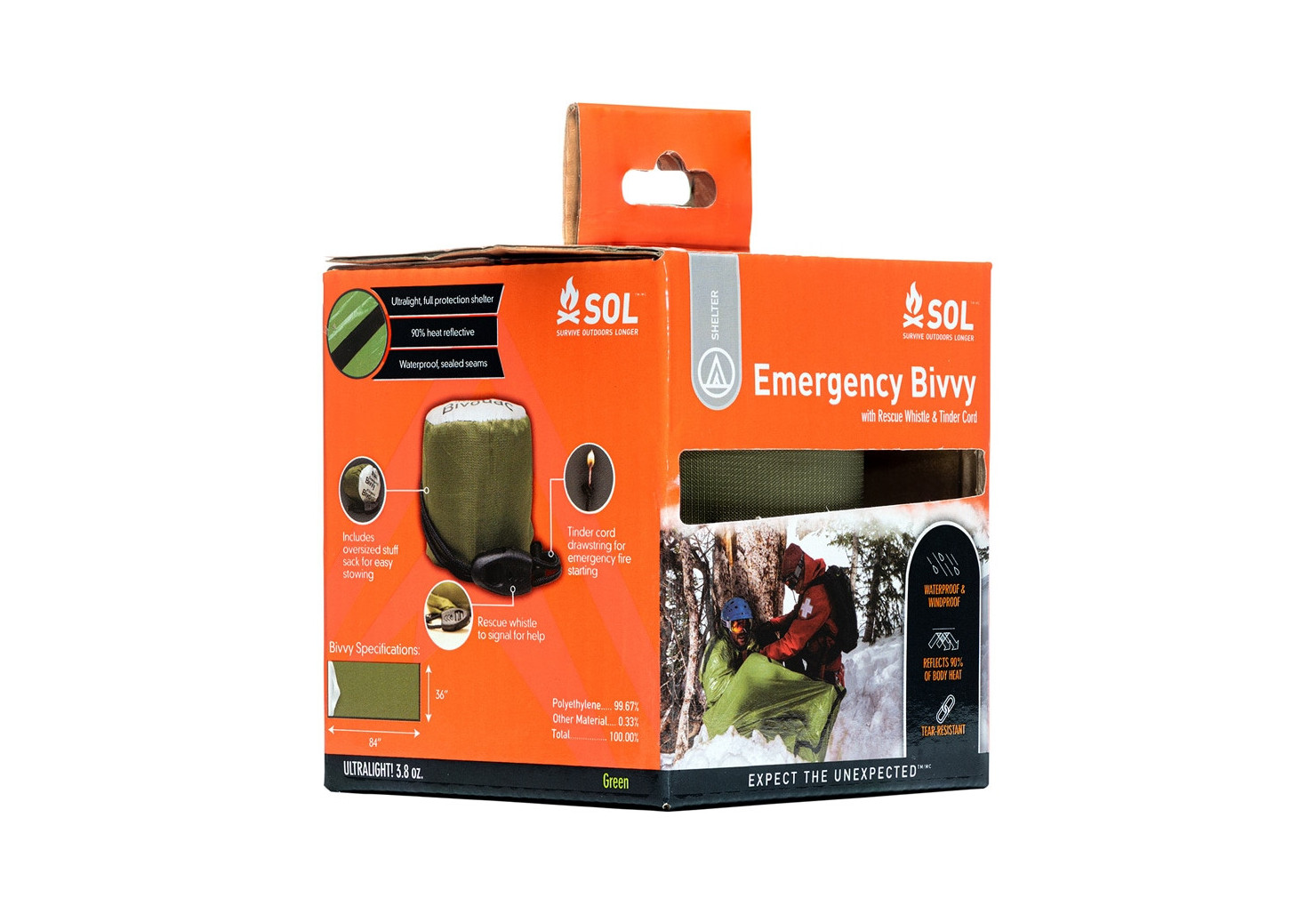 Bivouac D'Urgence SOL XL Avec Sifflet De Sauvetage - Orange