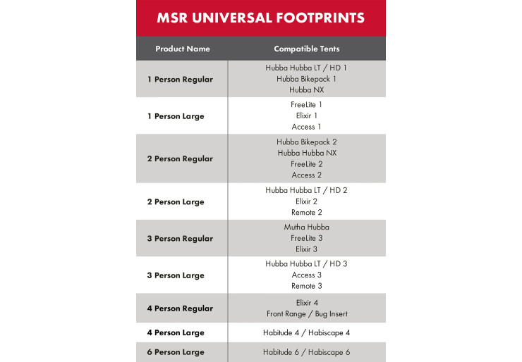 Tapis de protection tente MSR 2 personnes Large