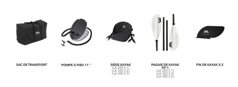 Accessoires inclus Aqua Marina